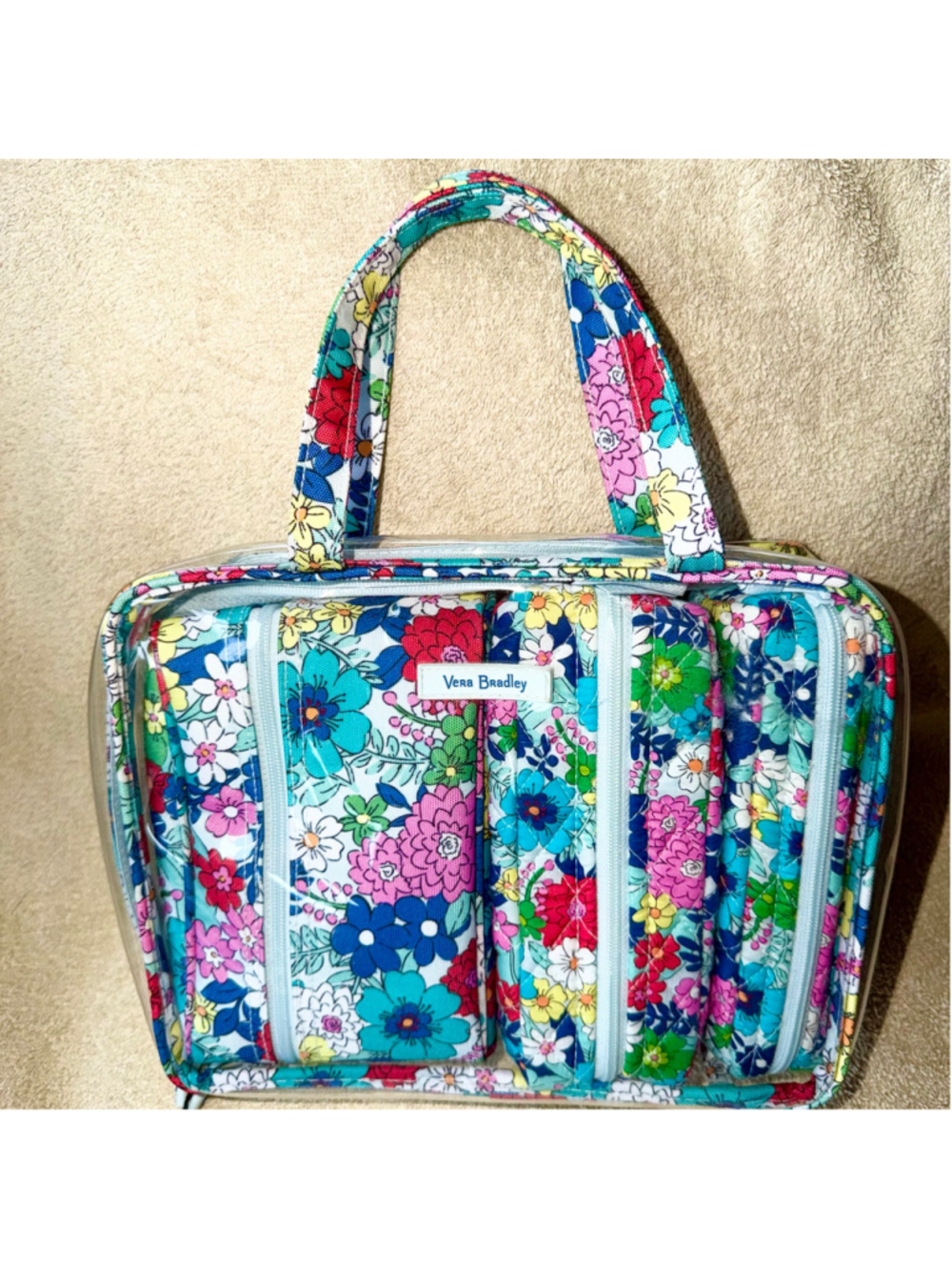 NIP Vera Bradley Far Out Floral Pattern 4Pc Make Up Travel Bags Set